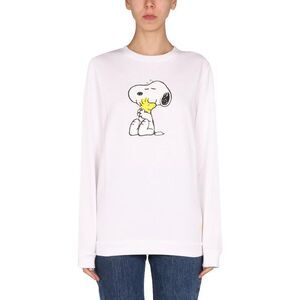 MOA CONCEPT Unisex Peanuts Snoopy and Woodstock Graphic Sweatshirt Unisex WHITE